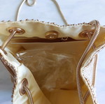 Gold evening bag new with rhinestones and removable chain