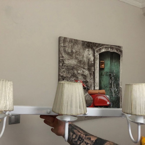 Wall lights used with rope, set of 4, white