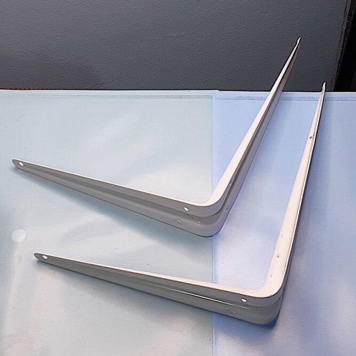 Shelf Brackets F.F. Group 200×250 mm pair new, metal white