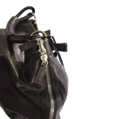 Marni Zip Around Hobo Shoulder Bag like new, black distressed crackle leather