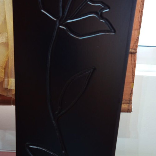 Wooden vase, dark brown