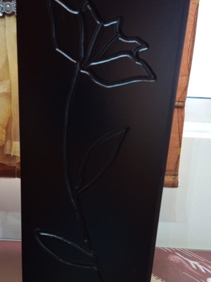 Wooden vase, dark brown