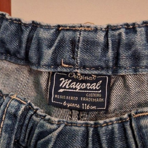 Blue jeans Mayoral 6Y like new, straight fit with adjustable waistband