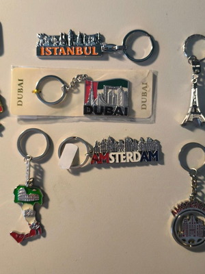 Keychains from abroad new, set of 7 pieces