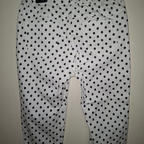 Capri pants polka dot small used, white and black