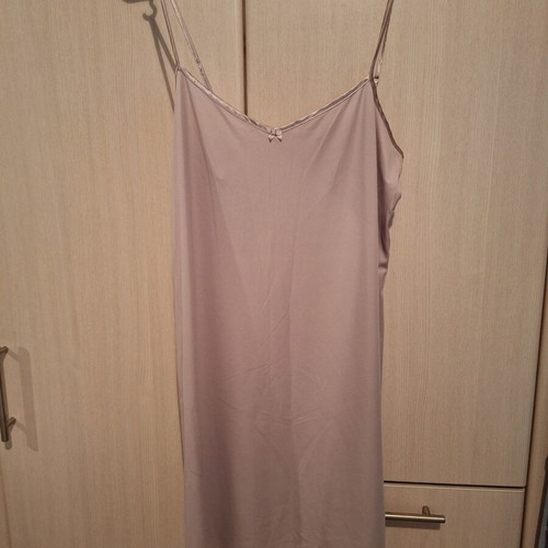 M&S satin nightdress like new, beige, adjustable straps, XL