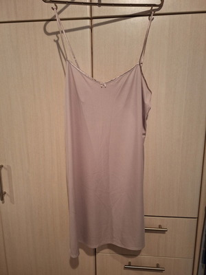 M&S satin nightdress like new, beige, adjustable straps, XL