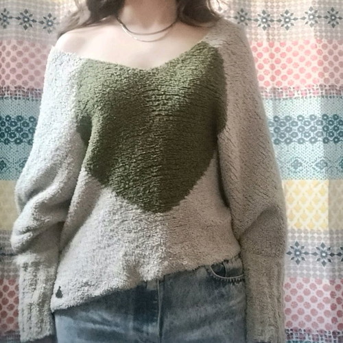 Attrattivo sweater like new, beige and green, size M