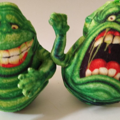 Ghostbusters Green Scary Slimer plush toys used, pack of 2