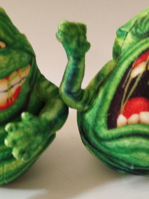 Ghostbusters Green Scary Slimer plush toys used, pack of 2