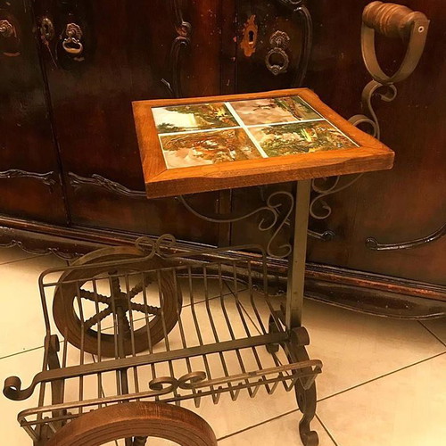 Καροτσάκι έπιπλο παραδοσιακό Ολλανδίας με μέταλλο και ξύλο