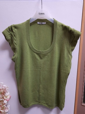 Esthis women's blouse with pleated sleeves, 100% merino wool, like new