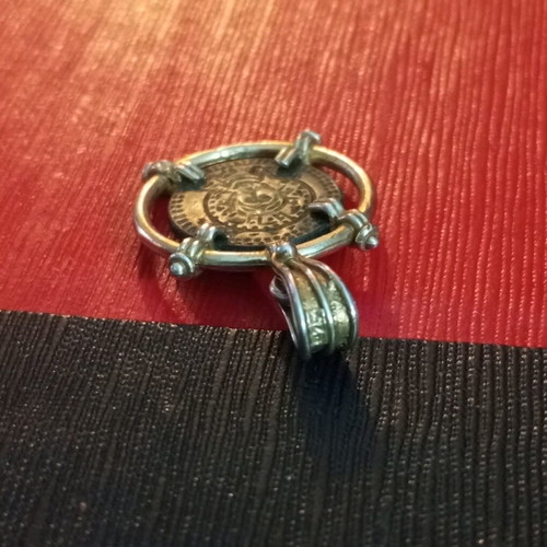 Silver pendant amulet 925 used, gold plated