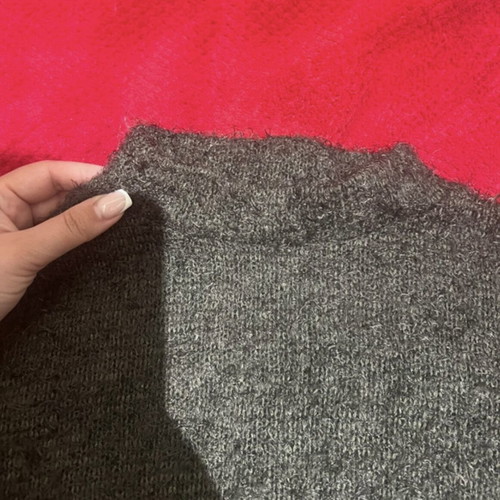 Bershka Fluffy Cropped Knit Sweater Like New, Dark Olive