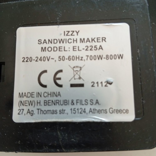 Izzy Milano EL-225A sandwich maker used with plate wear