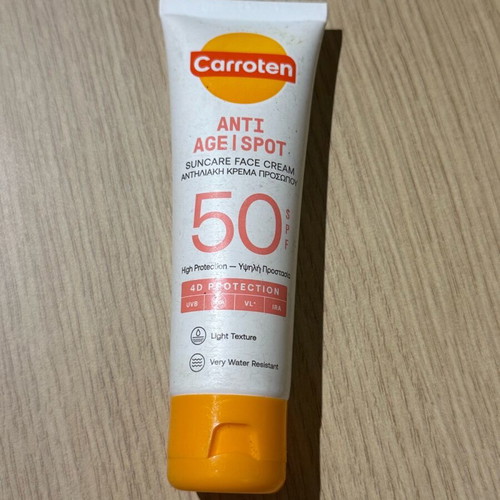 Carroten face cream SPF 50 used
