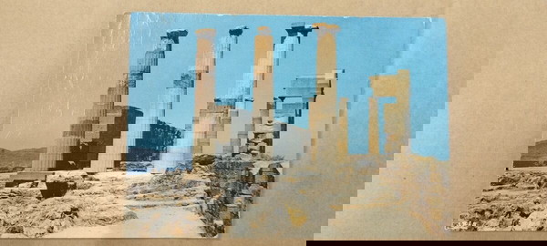 Καρτ ποστάλ - ΡΟΔΟΣ -- Κίονες Ακροπόλεως Λίνδου