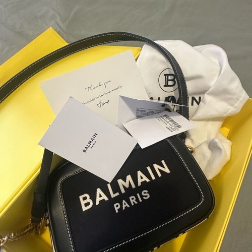 Balmain B-Army canvas and leather shoulder bag