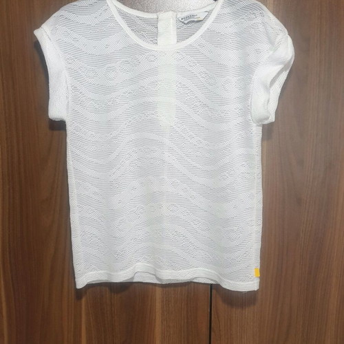 Broadway white transparent short-sleeve blouse new size M