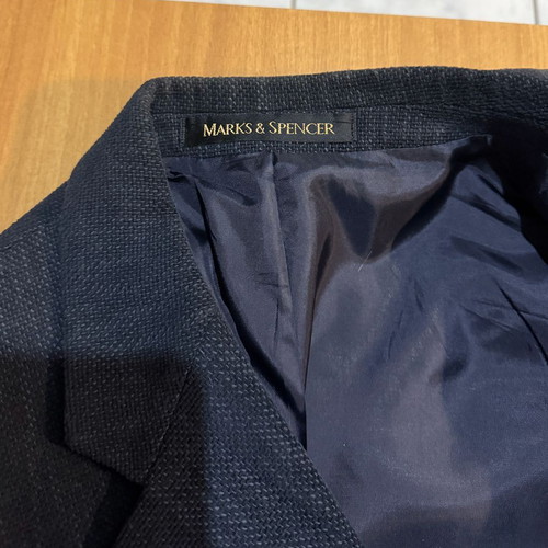 Marks & Spencer St Michael men's blazer used, navy blue textured