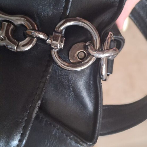 Elena Athanasiou backpack used, black faux leather with studs