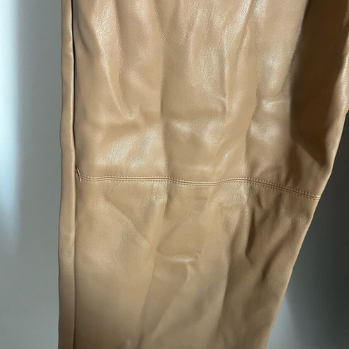 Leather pants tan new, size XS/S with elastic and drawstring