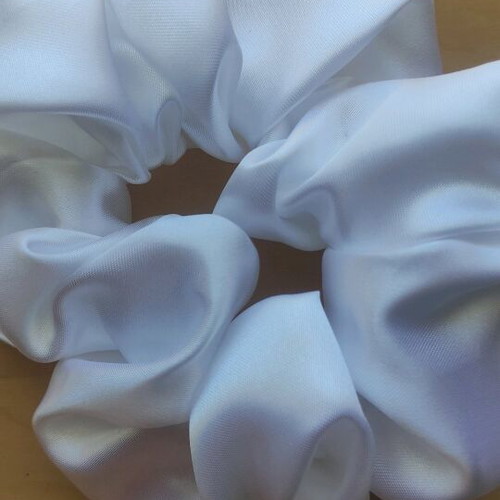 Scrunchie XL handmade satin white new