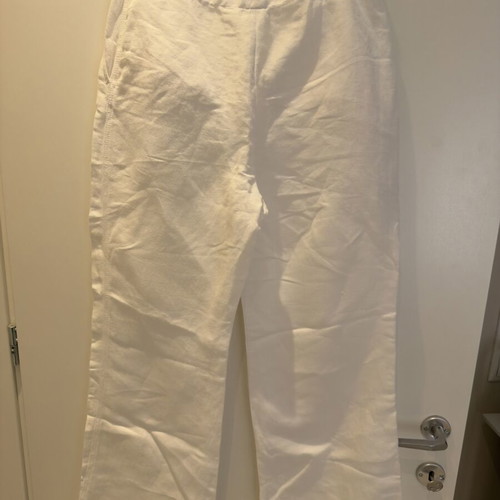 Esthis linen pants white, high waist, excellent condition, size M