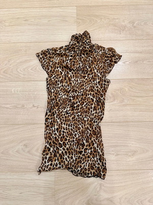 Zara λεοπάρ μπλουζάκι ημιδιάφανο καινούργιο καφέ μέγεθος S