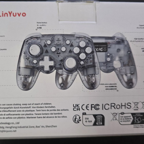 Switch Pro Controller like new, translucent gray with LED lights