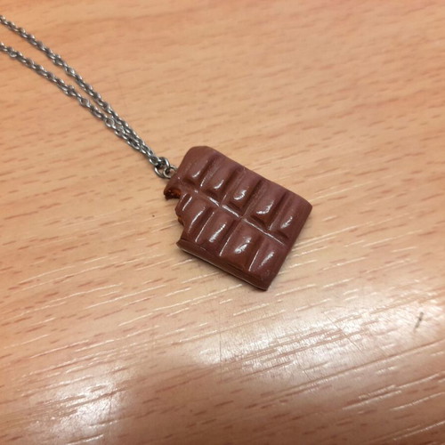 Chocolate-Orange Necklace handmade new from polymer clay