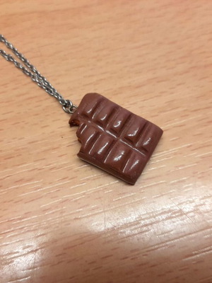 Chocolate-Orange Necklace handmade new from polymer clay