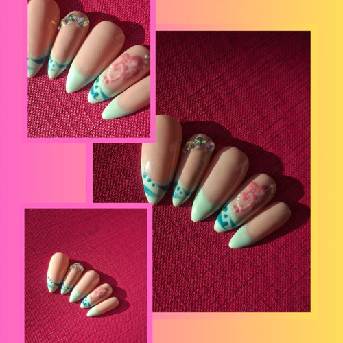 Press-on nails set of 10, handmade, reusable, new