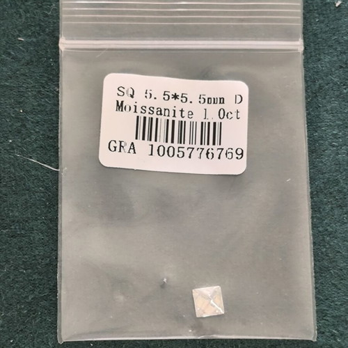 Moissanite 1.00ct Princess Cut D Color GRA Certified new