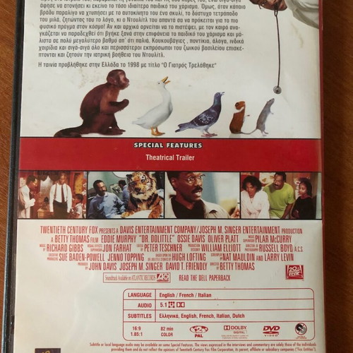Dr Dolittle DVD like new with subtitles