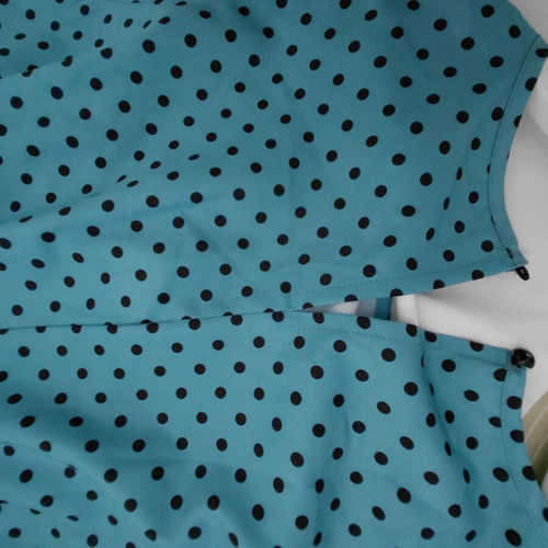 Maxi dress mint with small black polka dots