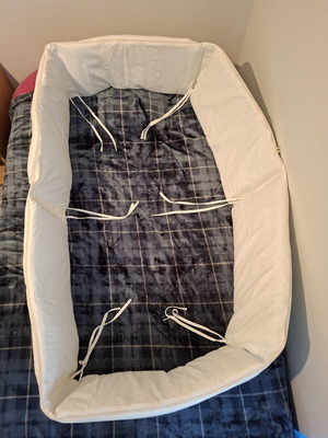 Crib Bumper used, 6 pillows, removable covers
