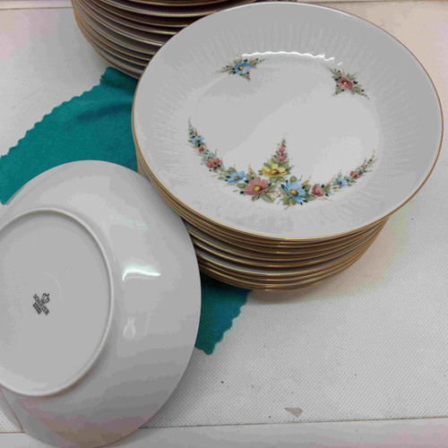 Vintage Scherzer Bavaria Porcelain Dinner Set 65 Pieces like new
