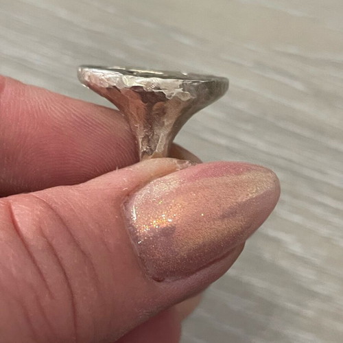 Silver gold ring 925 585 spiral crown used, size 57
