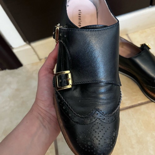 Classico black leather Oxford women's shoes size 38