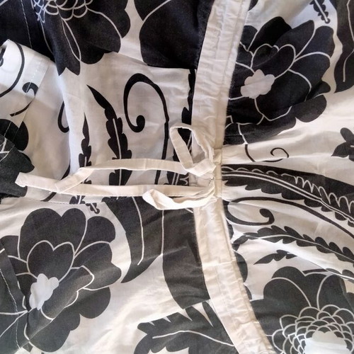 Valerie strapless romper one size, like new, black and white floral cotton