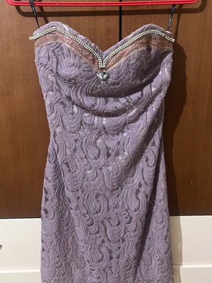 Strapless Mini Dress Be You like new, lilac lace, size S/M