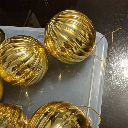Christmas balls new, gold and green