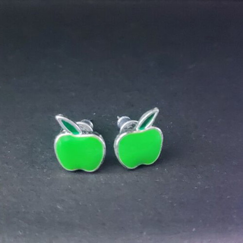 Apple earrings like new, green