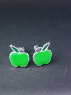 Apple earrings like new, green