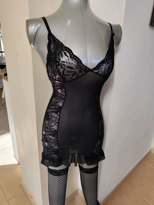 Babydoll μαύρο σέξυ ενός μεγέθους αφόρετο σαν καινούργιο