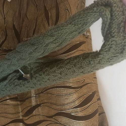 Attrattivo scarf neck warmer like new, knitted wool khaki