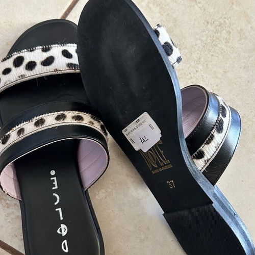 Dolce flat sandals new, black and white, size 37
