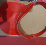 Leather hat handmade red new