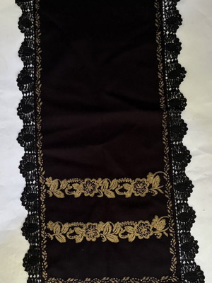 Old embroidery with gold thread used, Romanian made, 80 x 40 cm